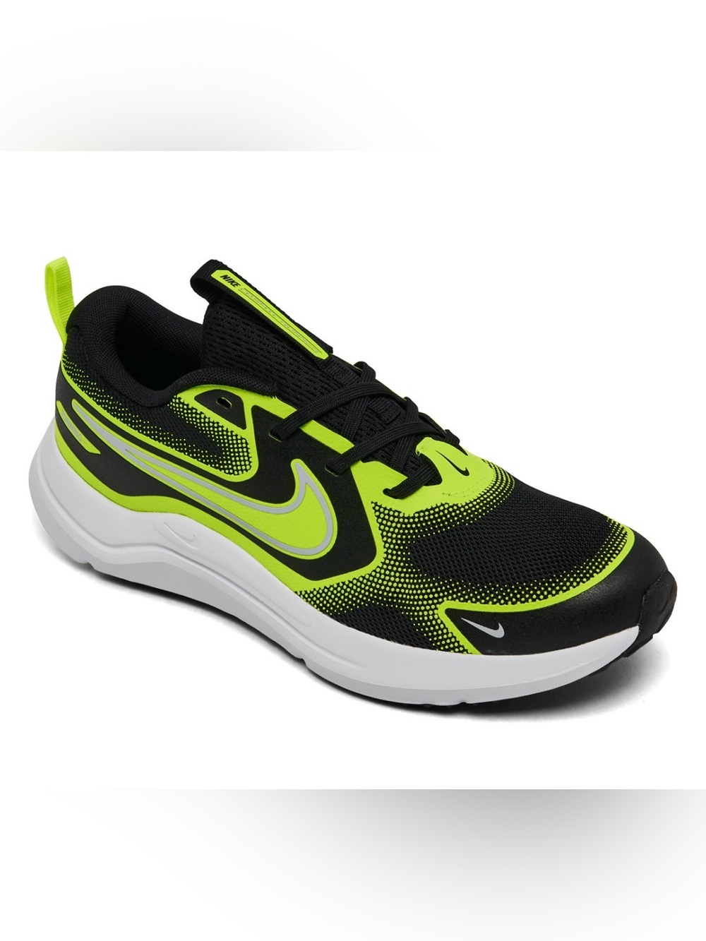 Nike Black and Volt Youth 5.5 Athletic Running Sneaker